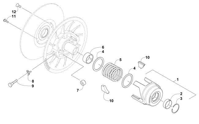 Parts Diagram for Arctic Cat 2013 F 1100 TURBO SNO PRO RR SNOWMOBILE DRIVEN CLUTCH