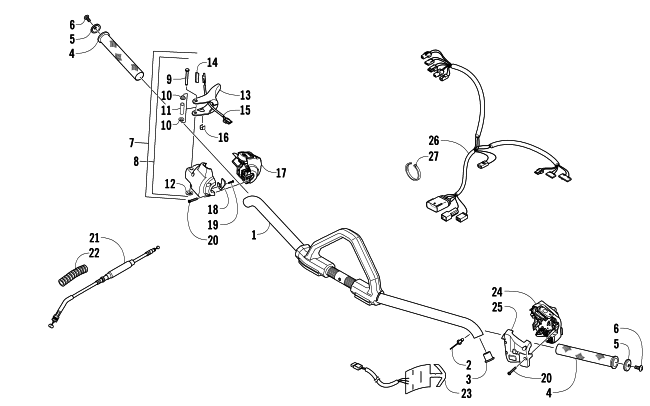 Parts Diagram for Arctic Cat 2013 M 1100 TURBO HCR SNOWMOBILE HANDLEBAR AND CONTROLS