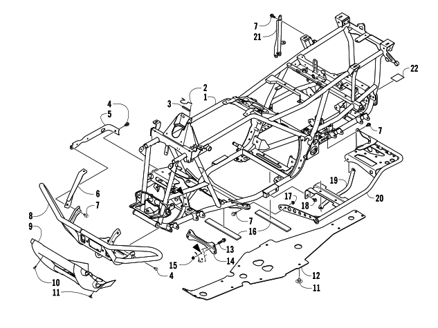 Parts Diagram for Arctic Cat 2014 TRV 550 LTD ATV FRAME AND RELATED PARTS