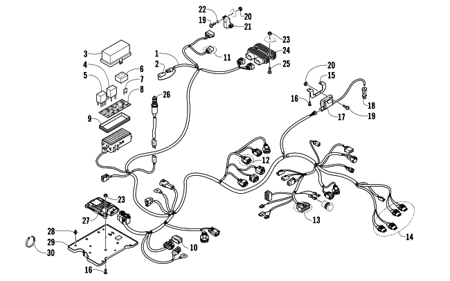 Parts Diagram for Arctic Cat 2014 TRV 700 LTD ATV WIRING HARNESS ASSEMBLY