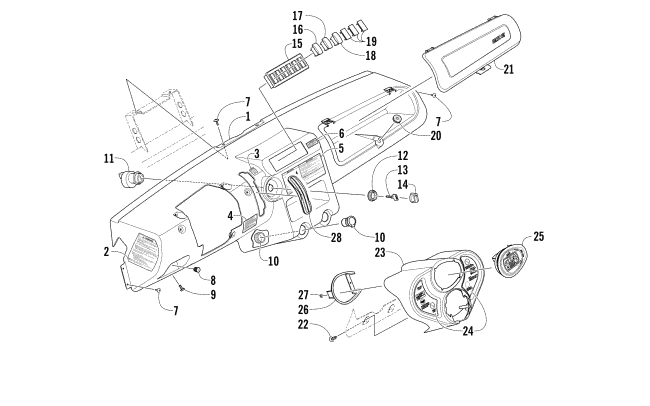 Parts Diagram for Arctic Cat 2013 PROWLER 700 HDX ATV DASH ASSEMBLY