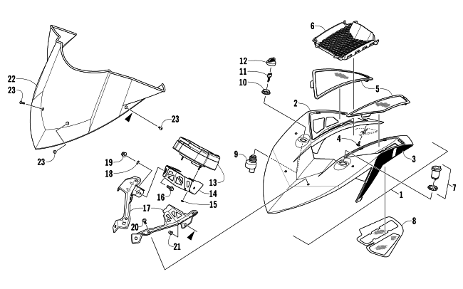 Parts Diagram for Arctic Cat 2013 M 1100 TURBO SNO PRO 162 SNOWMOBILE WINDSHIELD AND INSTRUMENTS ASSEMBLIES