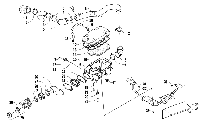 Parts Diagram for Arctic Cat 2013 PROWLER 700 HDX KE ATV AIR INTAKE ASSEMBLY