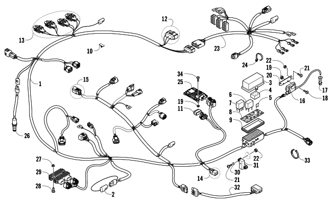 Parts Diagram for Arctic Cat 2014 PROWLER 700 HDX ATV WIRING HARNESS ASSEMBLY