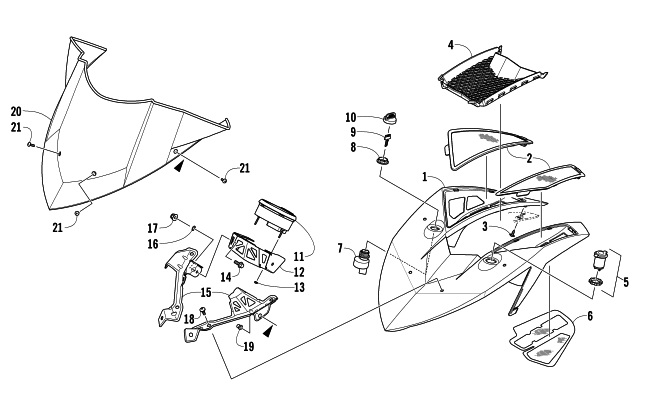 Parts Diagram for Arctic Cat 2014 M 9000 153 SNOWMOBILE WINDSHIELD AND INSTRUMENTS ASSEMBLIES