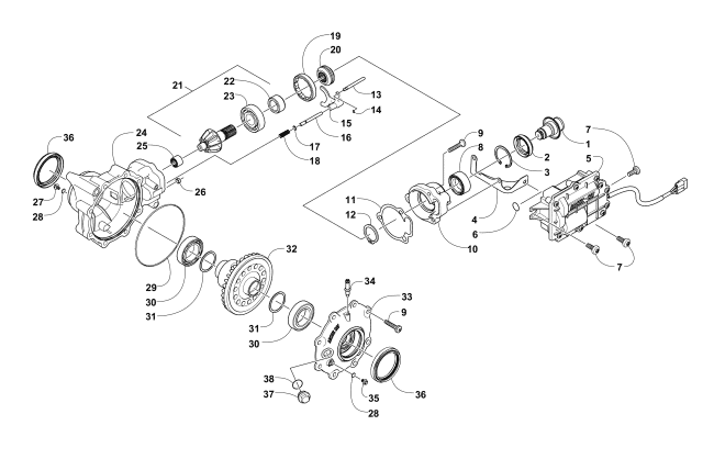Parts Diagram for Arctic Cat 2014 TRV 400 ATV FRONT DRIVE GEARCASE ASSEMBLY