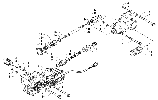 Parts Diagram for Arctic Cat 2013 TRV 400 ATV DRIVE TRAIN ASSEMBLY