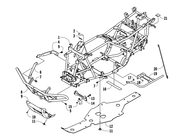 Parts Diagram for Arctic Cat 2013 700 ATV FRAME AND RELATED PARTS