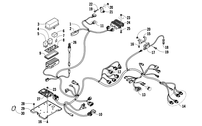 Parts Diagram for Arctic Cat 2014 550 ATV WIRING HARNESS ASSEMBLY