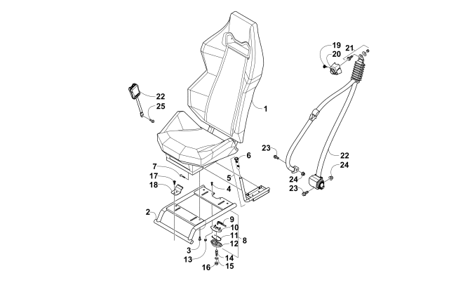 Parts Diagram for Arctic Cat 2013 WILDCAT 1000 ATV SEAT ASSEMBLY