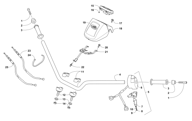 Parts Diagram for Arctic Cat 2014 150 UTILITY ATV HANDLEBAR AND CONTROLS ASSEMBLY