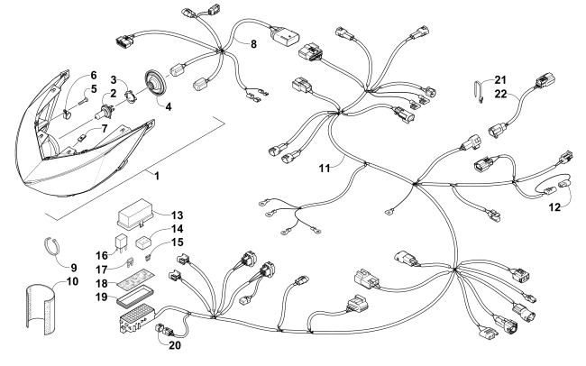 Parts Diagram for Arctic Cat 2013 XF 800 SNO PRO LTD SNOWMOBILE HEADLIGHT AND WIRING ASSEMBLIES