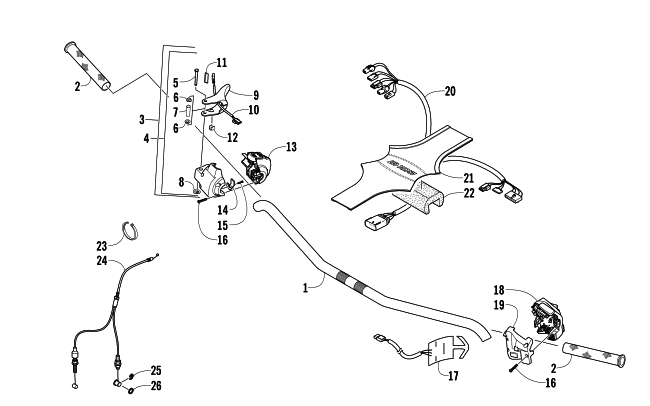 Parts Diagram for Arctic Cat 2013 F5 SNOWMOBILE HANDLEBAR AND CONTROLS