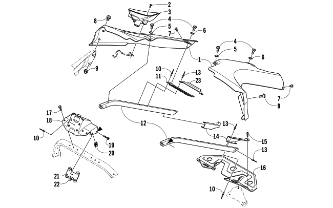 Parts Diagram for Arctic Cat 2014 F5 SNOWMOBILE SEAT SUPPORT ASSEMBLY