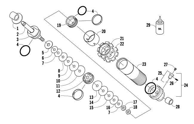 Parts Diagram for Arctic Cat 2013 F 800 LXR SNOWMOBILE REAR SUSPENSION FRONT ARM SHOCK ABSORBER