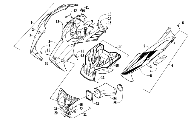 Parts Diagram for Arctic Cat 2013 F 800 LXR SNOWMOBILE HOOD AND AIR INTAKE ASSEMBLY