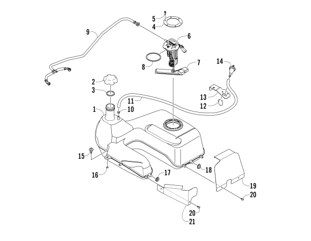 Parts Diagram for Arctic Cat 2014 1000 XT ATV GAS TANK ASSEMBLY