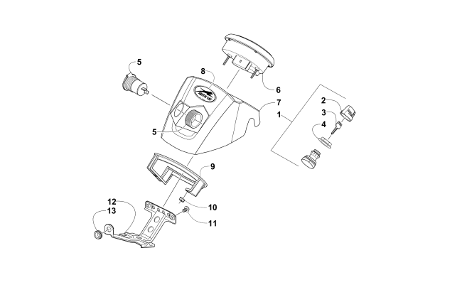 Parts Diagram for Arctic Cat 2013 450 CR ATV INSTRUMENT POD ASSEMBLY