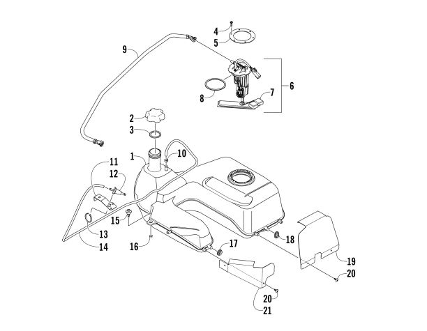 Parts Diagram for Arctic Cat 2014 500 XT ATV GAS TANK ASSEMBLY