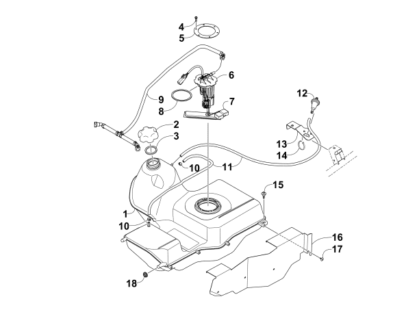 Parts Diagram for Arctic Cat 2014 TRV 1000 LTD ATV GAS TANK ASSEMBLY