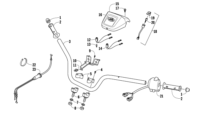 Parts Diagram for Arctic Cat 2014 90 2X4 UTILITY ATV HANDLEBAR AND CONTROL ASSEMBLY