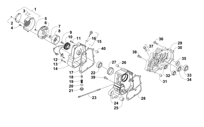 Parts Diagram for Arctic Cat 2014 90 2X4 DVX ATV RIGHT CRANKCASE AND COVER ASSEMBLY
