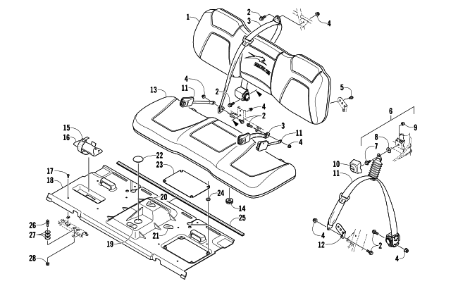 Parts Diagram for Arctic Cat 2013 PROWLER 700 HDX ATV SEAT ASSEMBLY