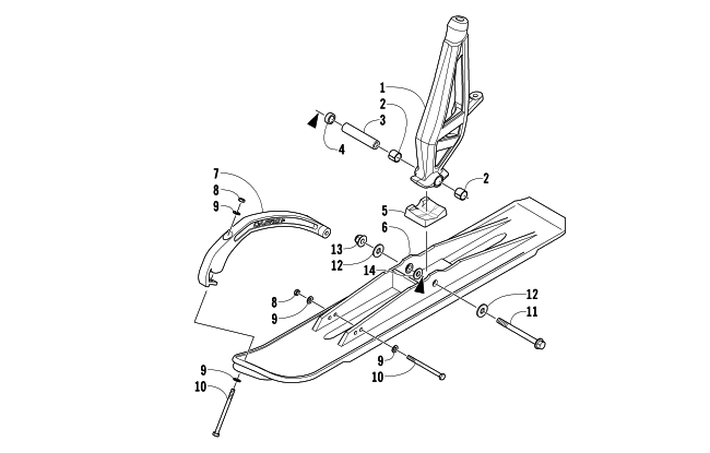 Parts Diagram for Arctic Cat 2013 SNO PRO 600 SNOWMOBILE SKI AND SPINDLE ASSEMBLY