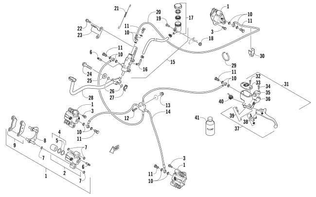 Parts Diagram for Arctic Cat 2015 TRV 550 LTD ATV HYDRAULIC BRAKE ASSEMBLY