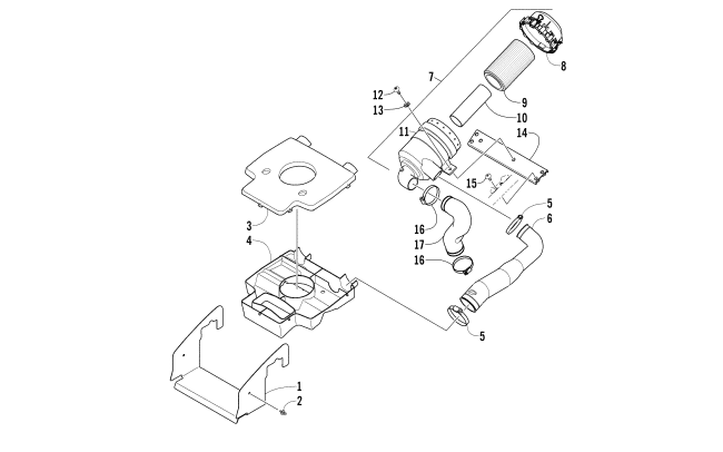 Parts Diagram for Arctic Cat 2014 700 DIESEL ATV AIR INTAKE ASSEMBLY