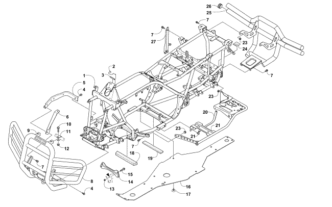 Parts Diagram for Arctic Cat 2016 1000 MUD PRO SE EPS ATV FRAME AND RELATED PARTS