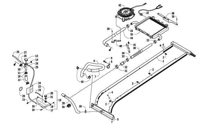 Parts Diagram for Arctic Cat 2013 BEARCAT Z1 XT GS SNOWMOBILE COOLING ASSEMBLY