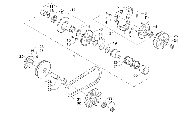 Parts Diagram for Arctic Cat 2018 ALTERRA 90 ATV CLUTCH ASSEMBLY