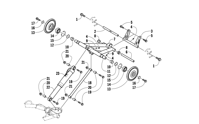 Parts Diagram for Arctic Cat 2013 XF 1100 TURBO CROSS-TOUR SNOWMOBILE REAR SUSPENSION REAR ARM ASSEMBLY