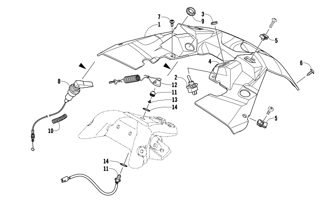 Parts Diagram for Arctic Cat 2013 SNO PRO 600 SNOWMOBILE CONSOLE AND SWITCH ASSEMBLY