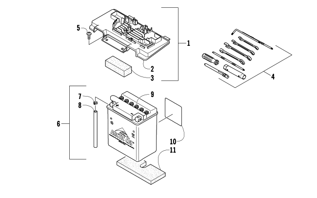 Parts Diagram for Arctic Cat 2014 TRV 400 ATV BATTERY ASSEMBLY