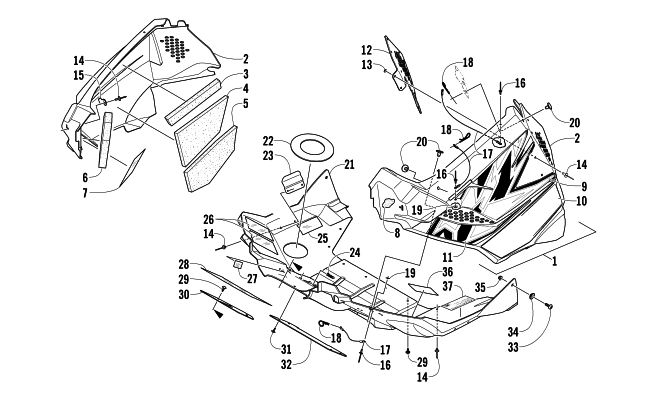 Parts Diagram for Arctic Cat 2013 SNO PRO 500 SNOWMOBILE BELLY PAN ASSEMBLY