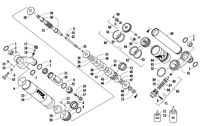 Parts Diagram for Arctic Cat 2013 SNO PRO 600 CROSS COUNTRY SNOWMOBILE FRONT SUSPENSION SHOCK ABSORBER