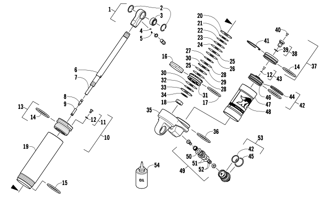 Parts Diagram for Arctic Cat 2013 SNO PRO 600 CROSS COUNTRY SNOWMOBILE REAR SUSPENSION REAR ARM SHOCK ABSORBER