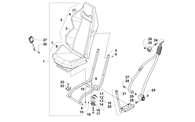 Parts Diagram for Arctic Cat 2014 WILDCAT ATV SEAT ASSEMBLY
