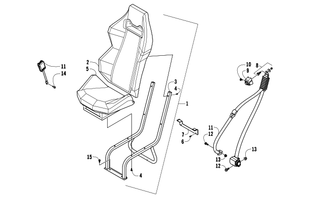 Parts Diagram for Arctic Cat 2014 WILDCAT 4 ATV REAR SEAT ASSEMBLY