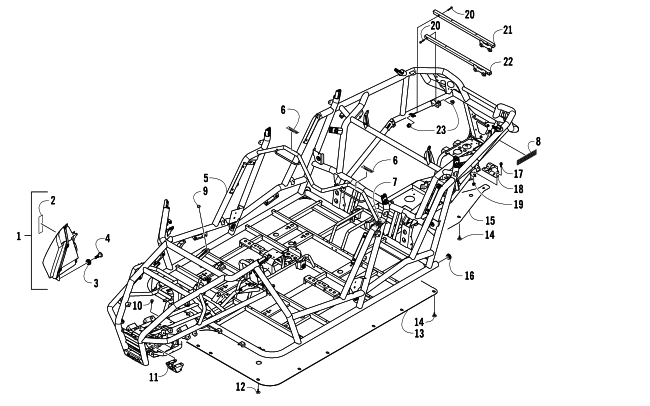 Parts Diagram for Arctic Cat 2014 WILDCAT 4 ATV FRAME, HEADLIGHTS, AND RELATED PARTS