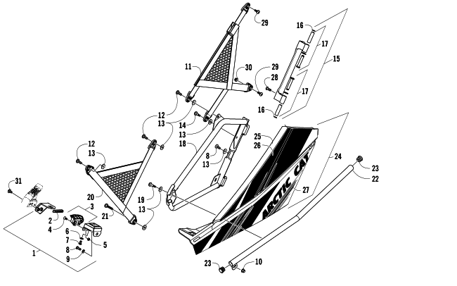 Parts Diagram for Arctic Cat 2013 WILDCAT 4 ATV REAR DOOR ASSEMBLY