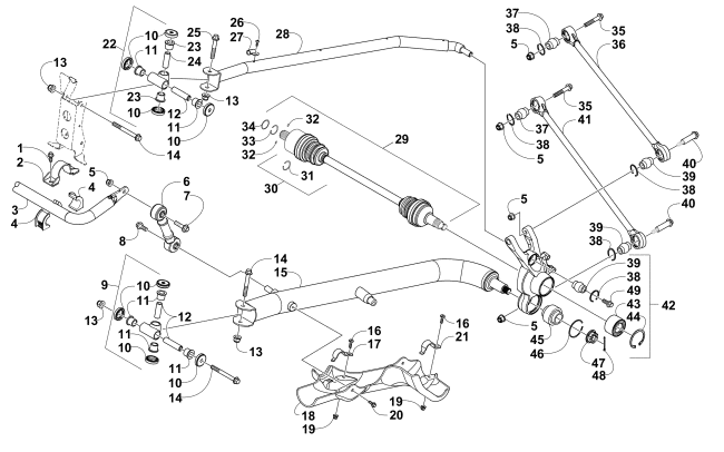 Parts Diagram for Arctic Cat 2014 WILDCAT 4X LTD ATV REAR SUSPENSION ASSEMBLY