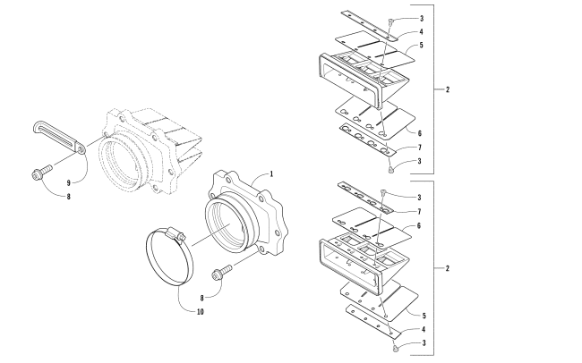 Parts Diagram for Arctic Cat 2018 ZR 8000 RR ES 137 EARLY BUILD SNOWMOBILE REED VALVE ASSEMBLY