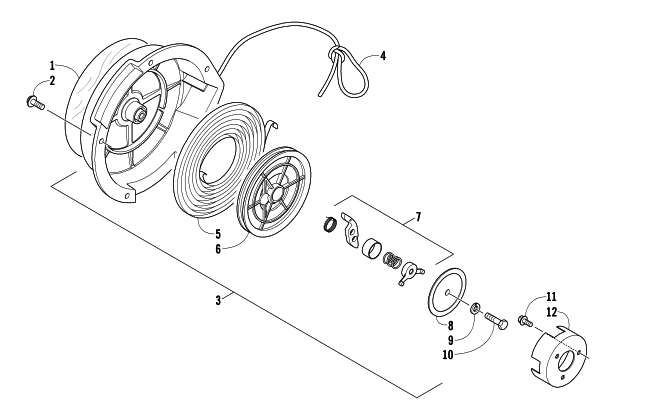 Parts Diagram for Arctic Cat 2015 ZR 6000 SNO PRO LTD ES SNOWMOBILE RECOIL STARTER