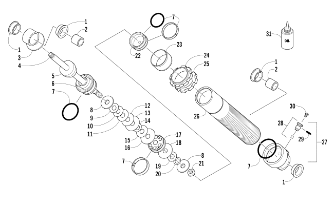 Parts Diagram for Arctic Cat 2014 XF 7000 137 LXR SNOWMOBILE FRONT SUSPENSION SHOCK ABSORBER