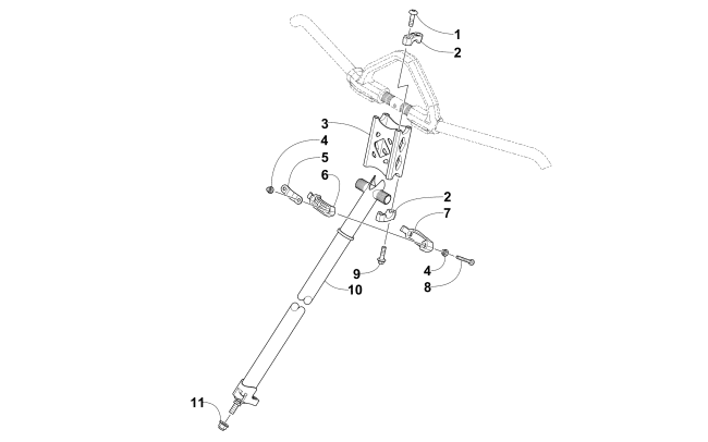 Parts Diagram for Arctic Cat 2015 XF 8000 CROSS-COUNTRY LTD 141 SNOWMOBILE STEERING POST ASSEMBLY