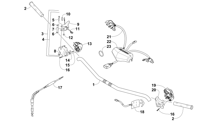 Parts Diagram for Arctic Cat 2015 ZR 7000 LXR SNOWMOBILE HANDLEBAR AND CONTROLS