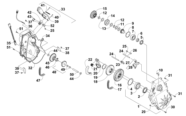 Parts Diagram for Arctic Cat 2014 ZR 9000 SNO PRO SNOWMOBILE CHAIN CASE ASSEMBLY